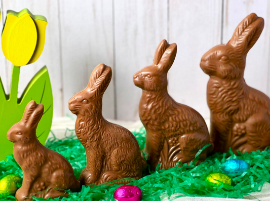 The E. Rabbit Family (Traditional Solid Chocolate Rabbits)