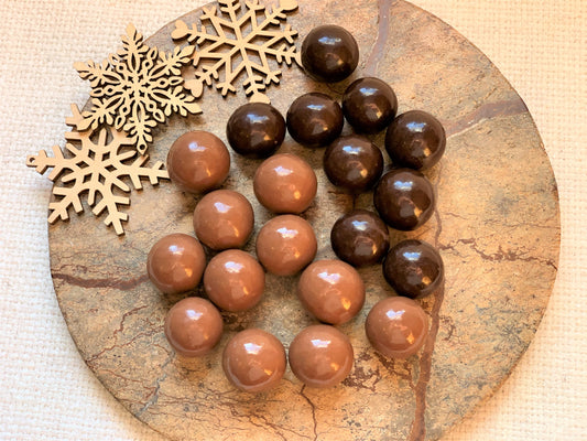 Raspberry Chocolate Covered Malt Balls (Milk or Dark Chocolate)